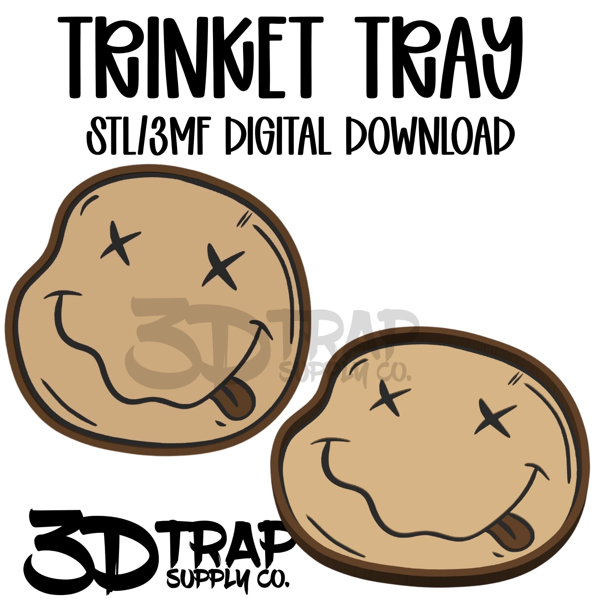 Smiley Face Trinket Tray STL/3MF