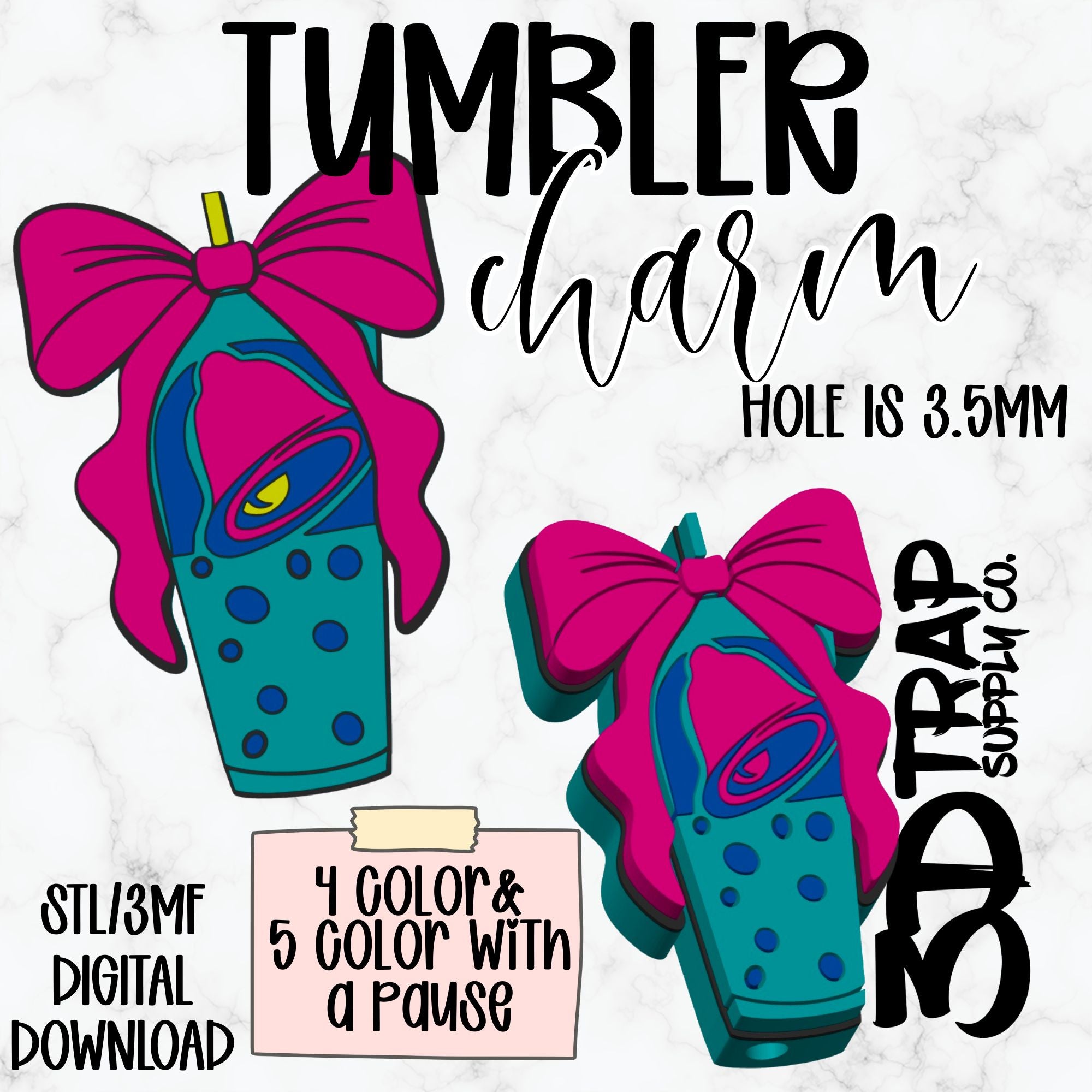 Trendy Blue Drink Charm STL/3MF