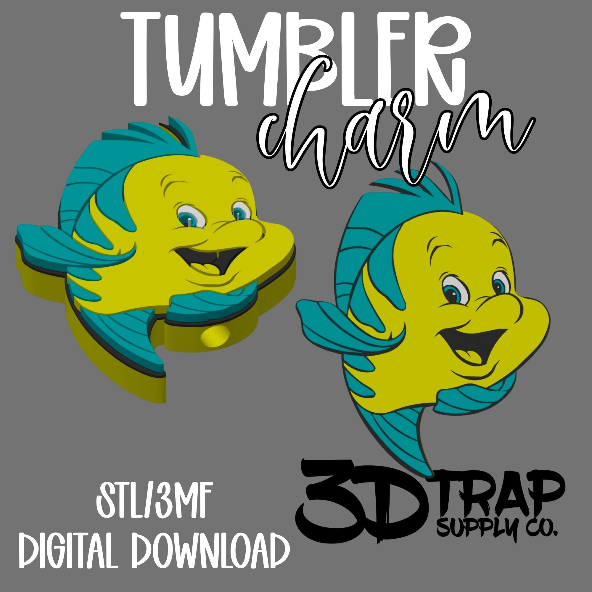 Yellow Fish Tumbler Charm STL/3MF