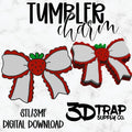 Strawberry  Bow  Tumbler Charm STL/3MF