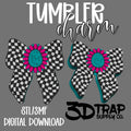 Checker Western Bow  Tumbler Charm STL/3MF