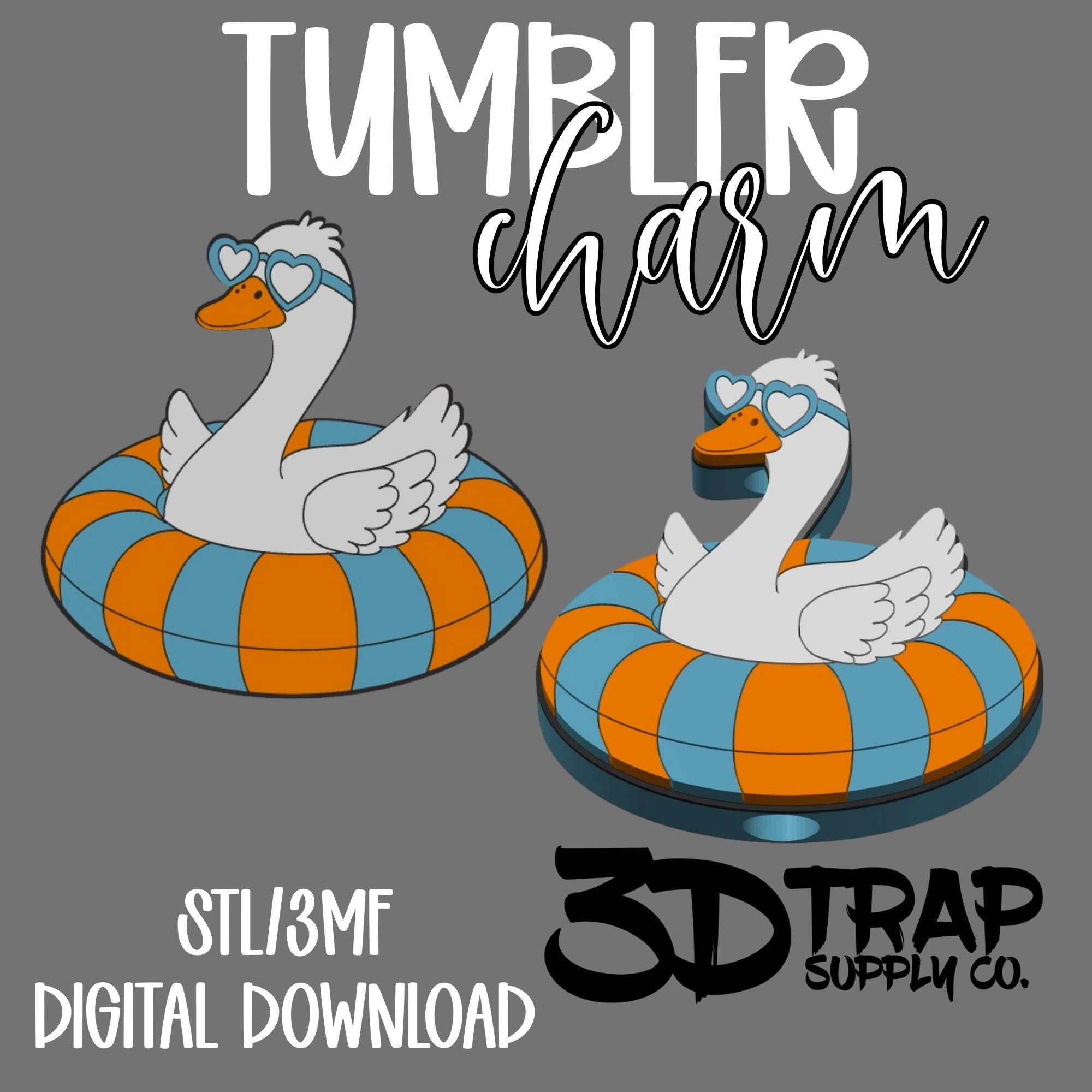 Floating Goose Tumbler Charm STL/3MF