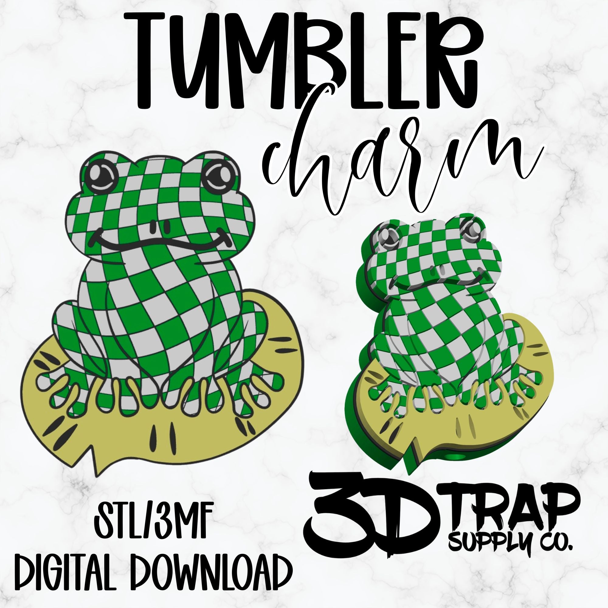 Checker Frog Tumbler Charm STL/3MF