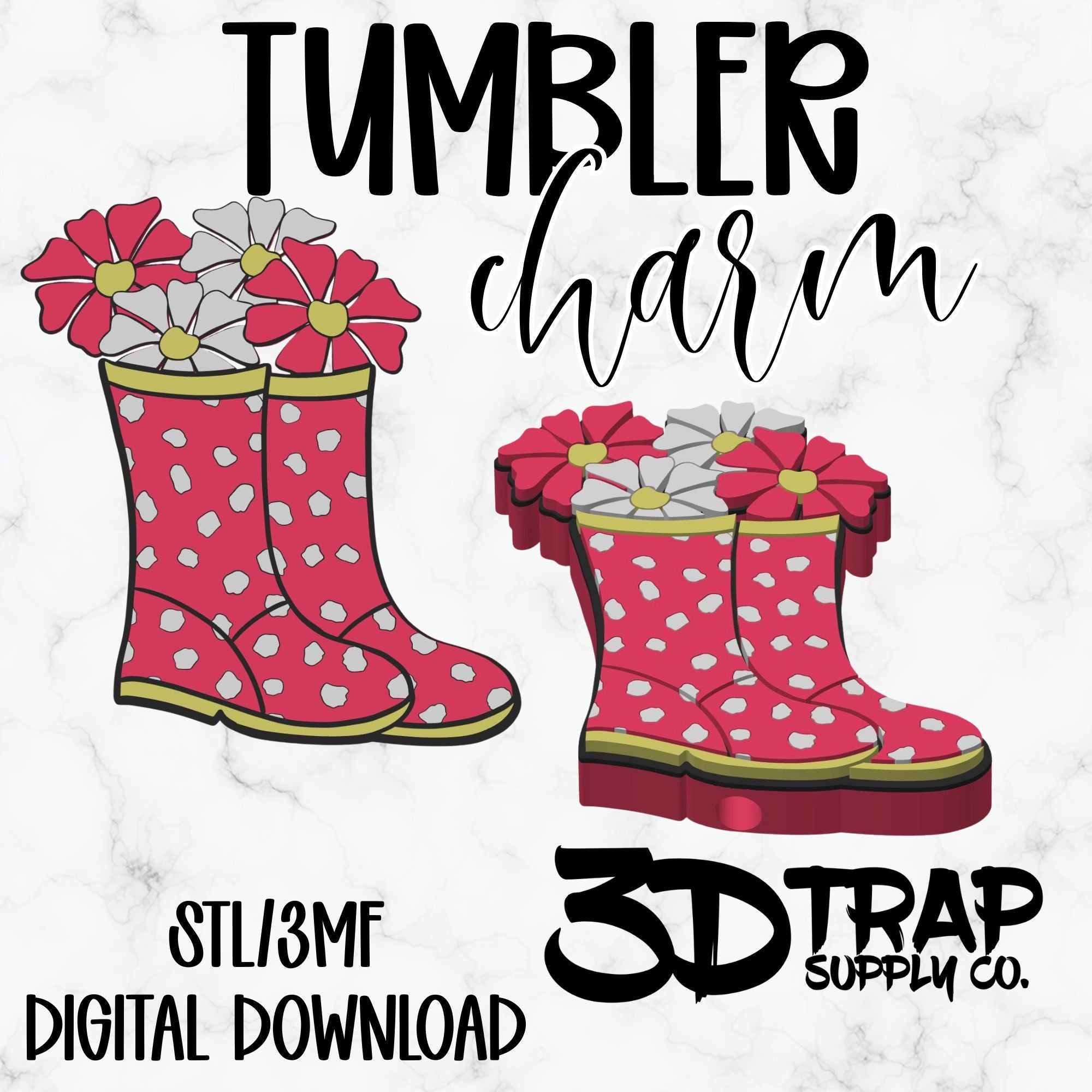 Rain boot Tumbler Charm STL/3MF
