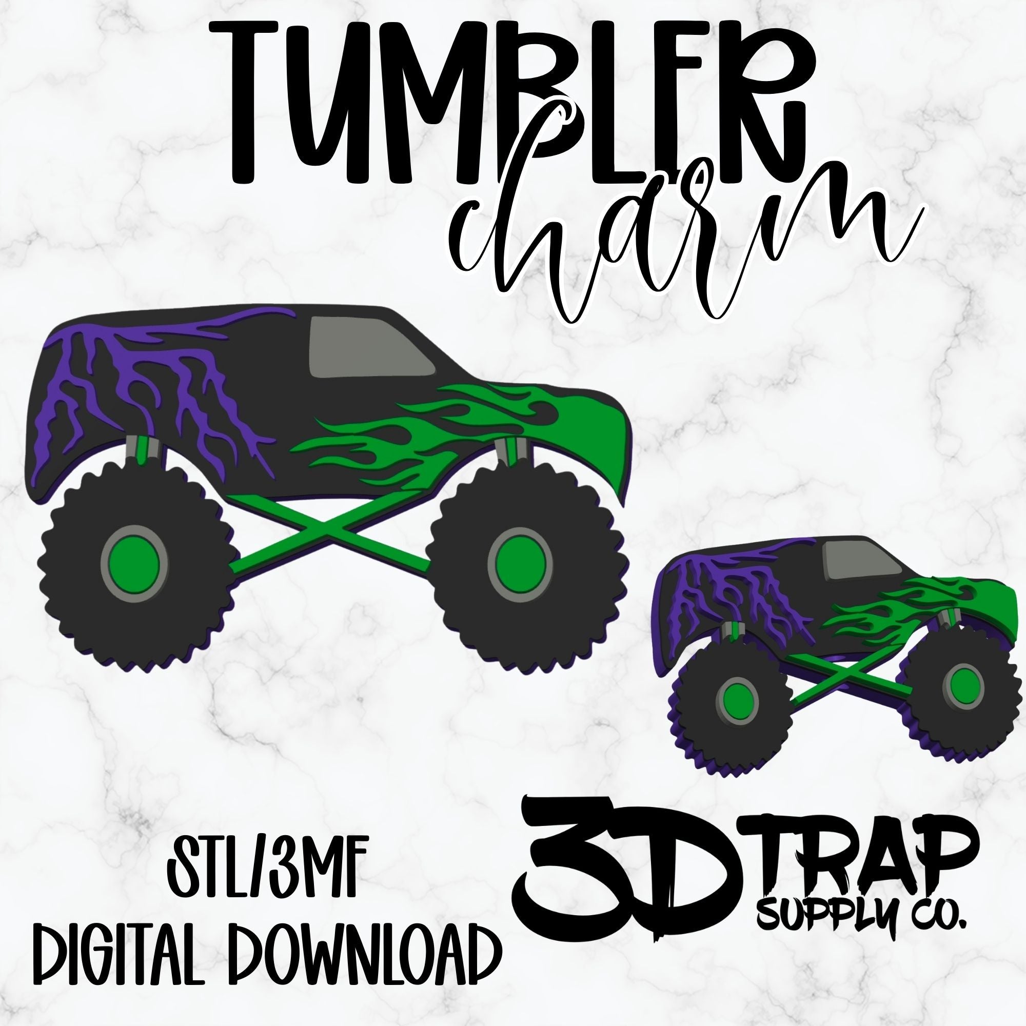 Monster Truck  Tumbler Charm STL/3MF