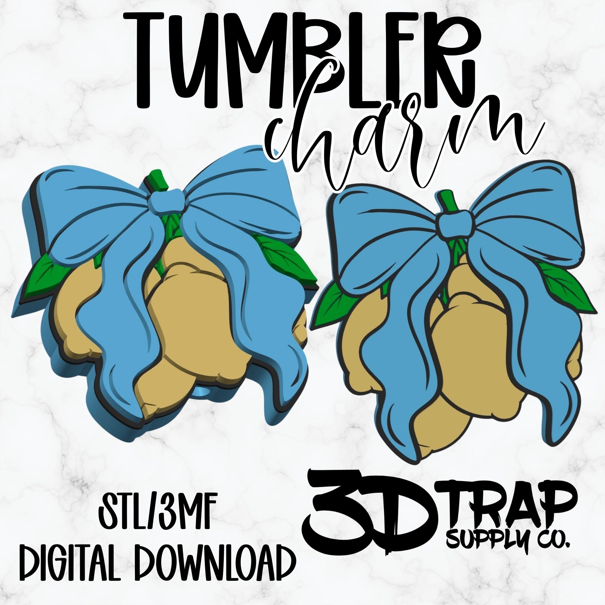 Lemon Bow  Tumbler Charm STL/3MF