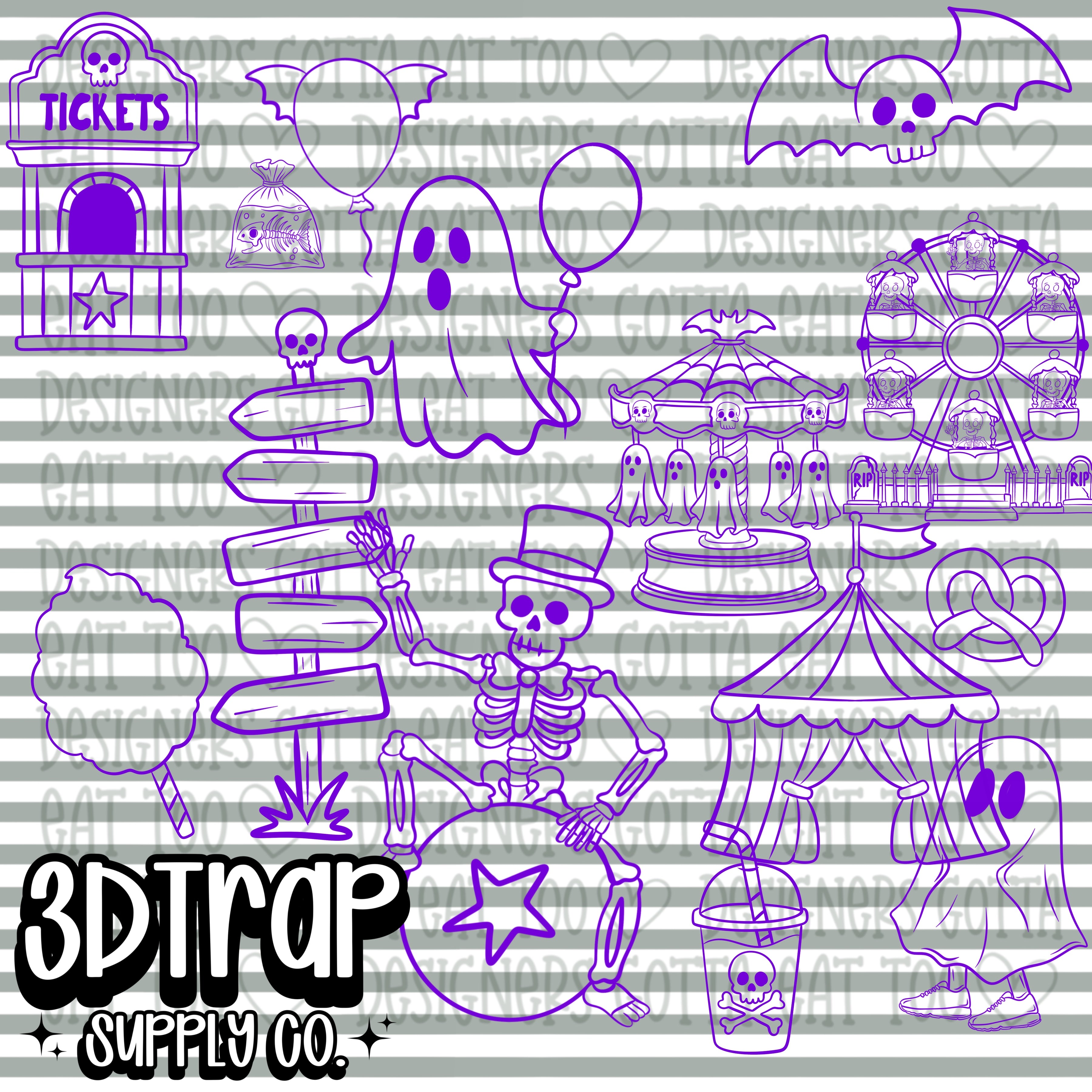 Spooky Carnival Procrete Stamps