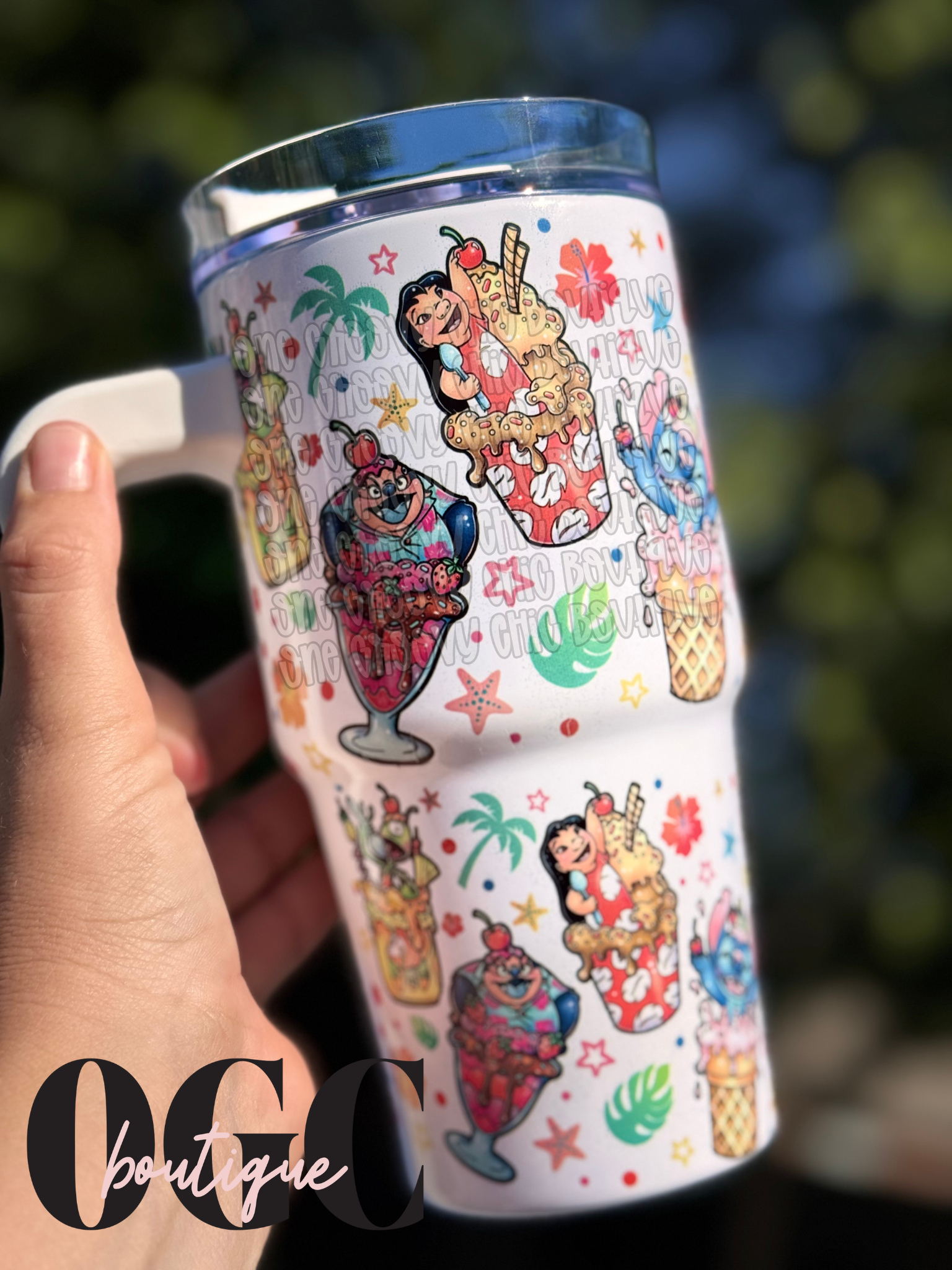 Blue Alien and ice cream mash-up tumbler