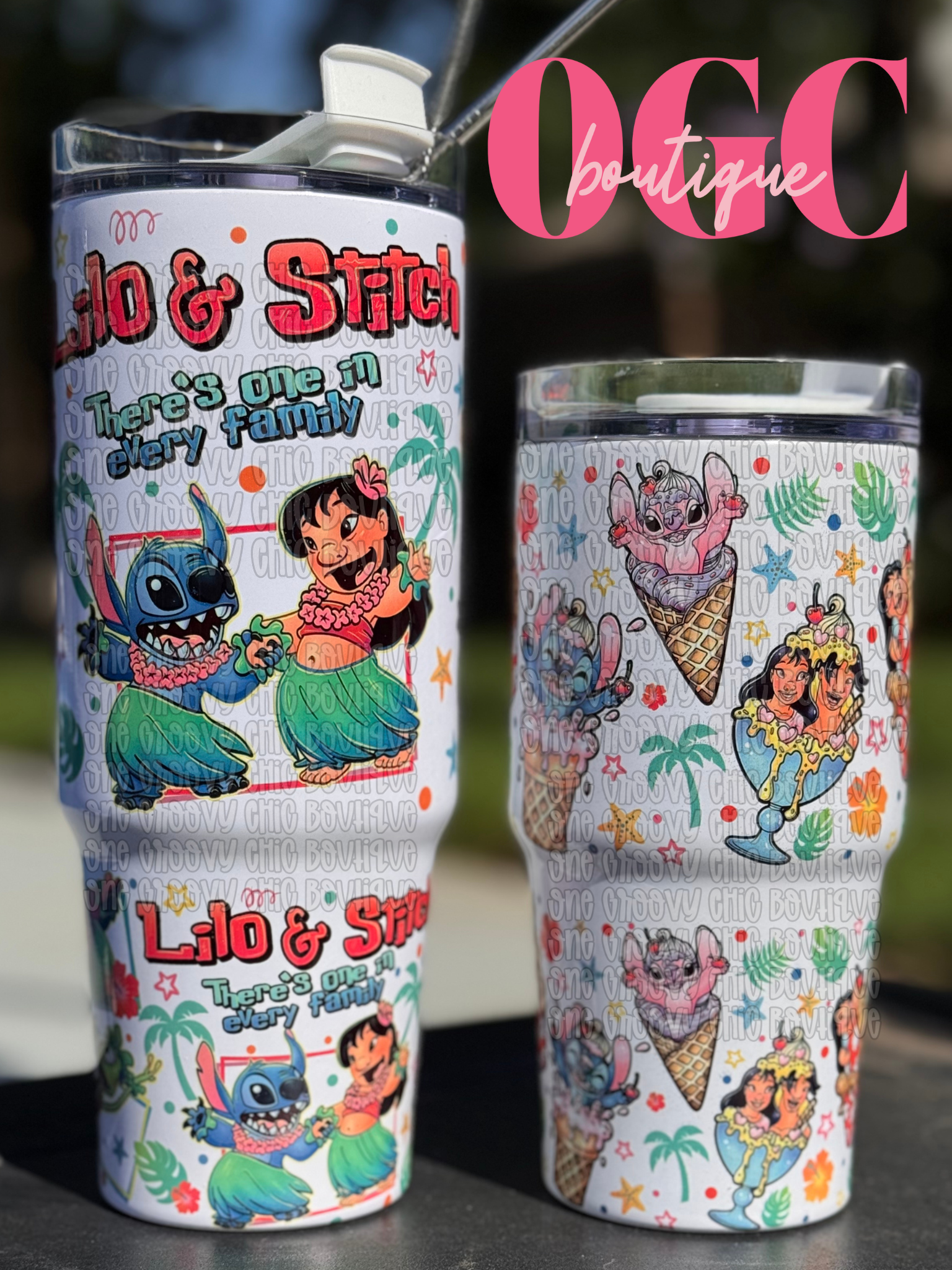 Blue Alien and ice cream mash-up tumbler