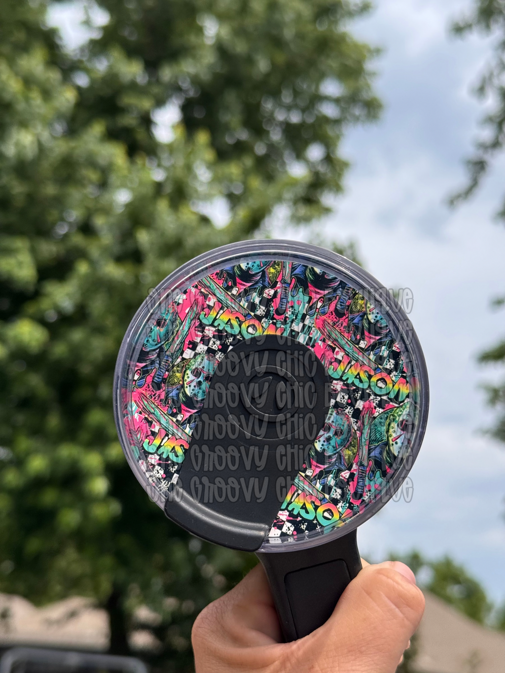 Jason Neon 90's themed Tumbler