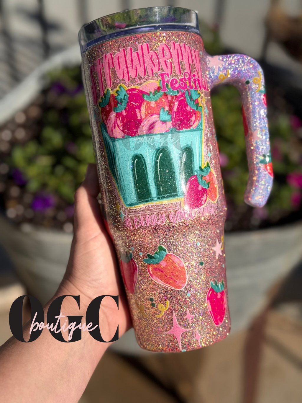 Strawberry Glitter 30 OZ Tumbler