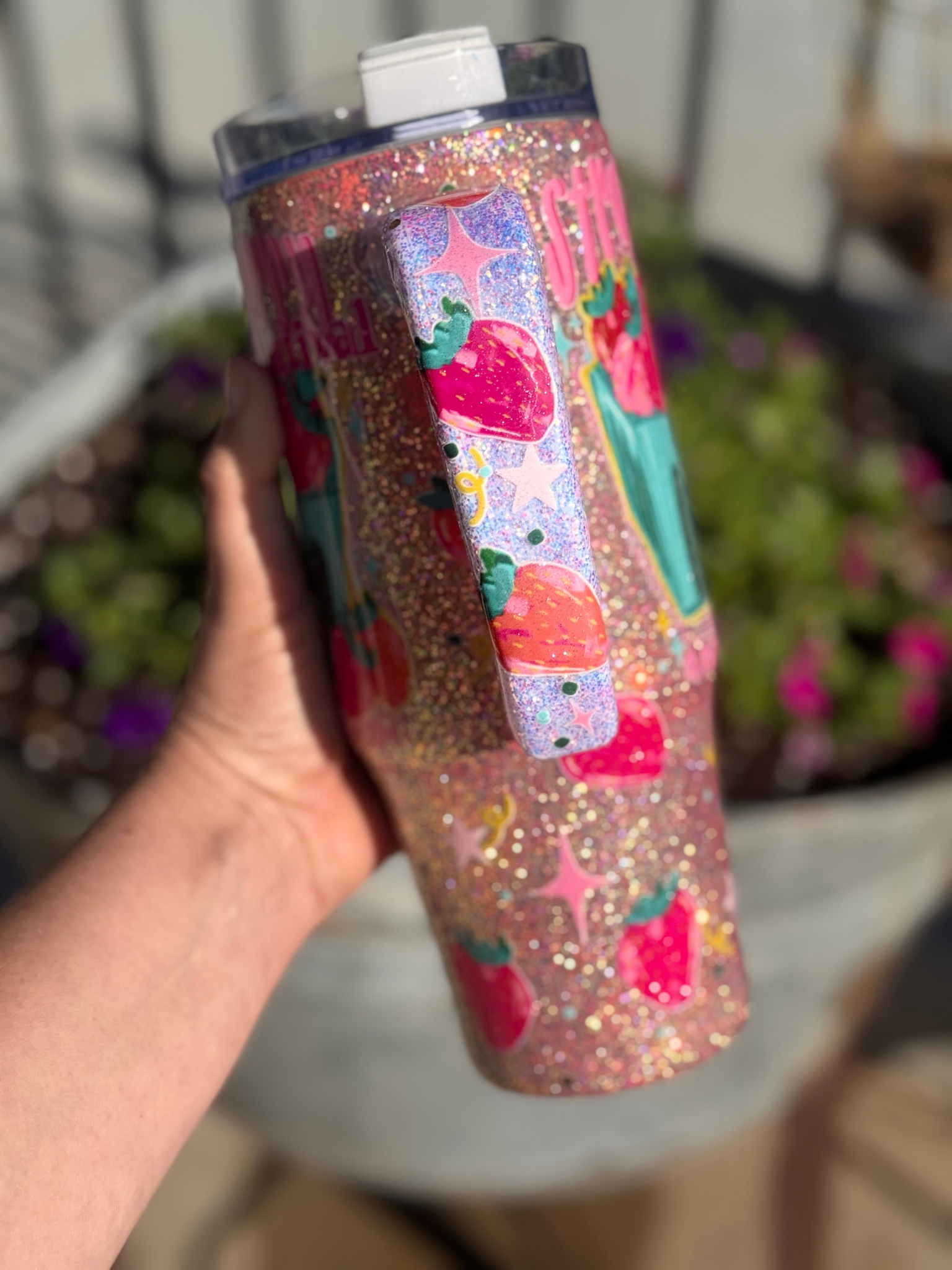 Strawberry Glitter 30 OZ Tumbler