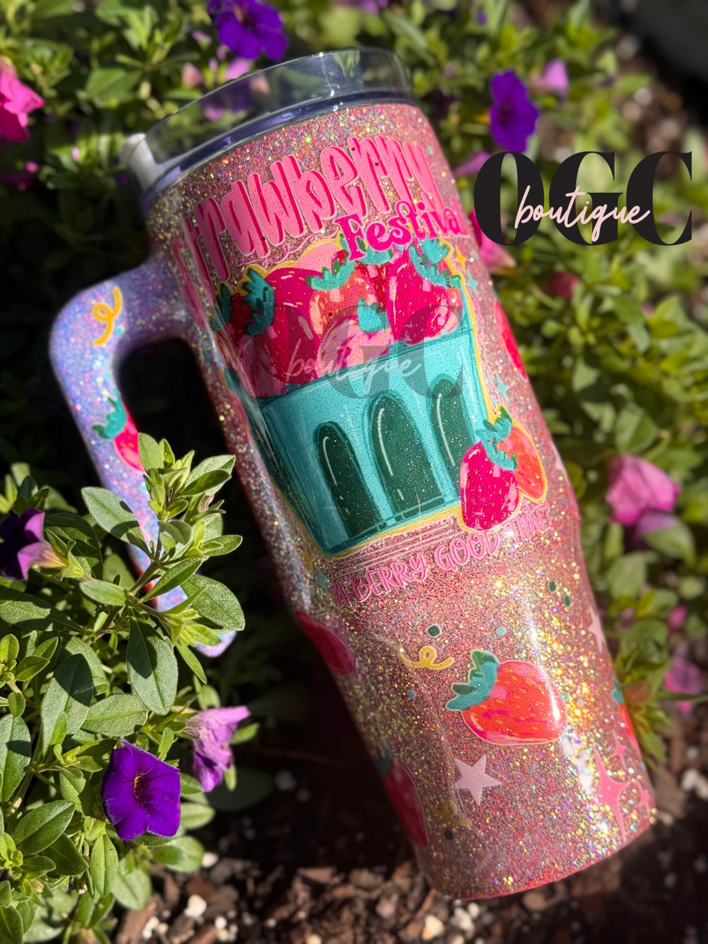 Strawberry Glitter 30 OZ Tumbler