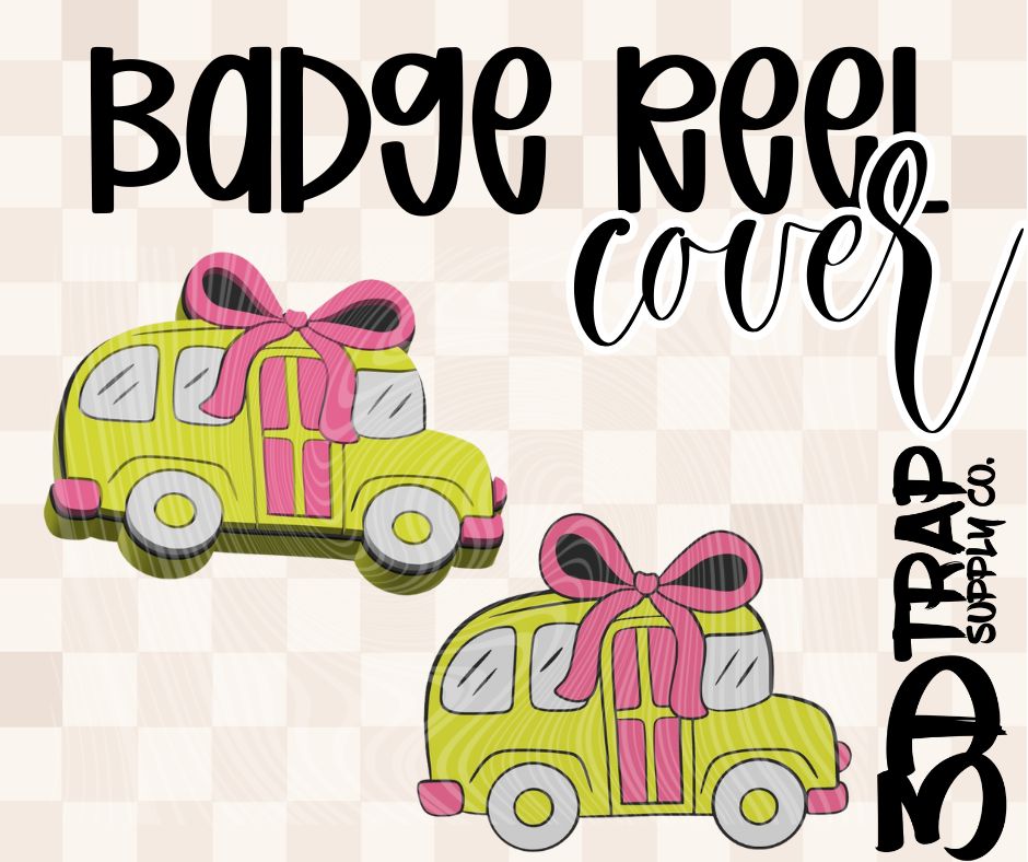 Bus  Badge Reel Cover Glue On | 3D Printed Badge Topper | Work ID Accessory