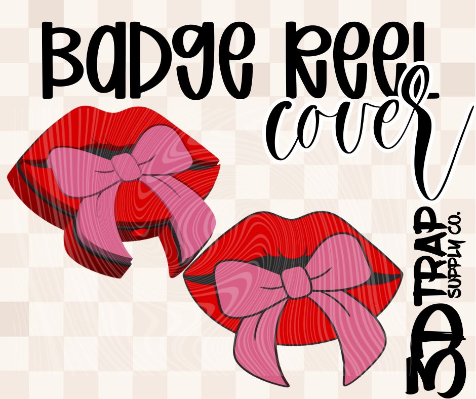 Lips Badge Reel Cover Glue On | 3D Printed Badge Topper | Work ID Accessory