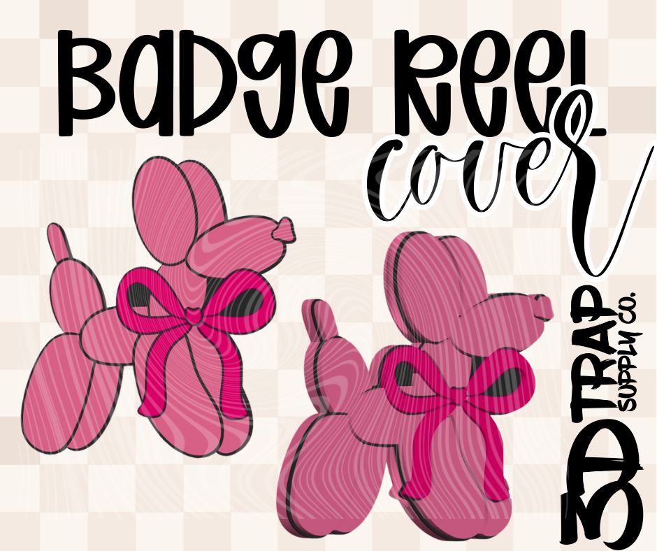 Balloon Dog   Badge Reel Cover Glue On | 3D Printed Badge Topper | Work ID Accessory