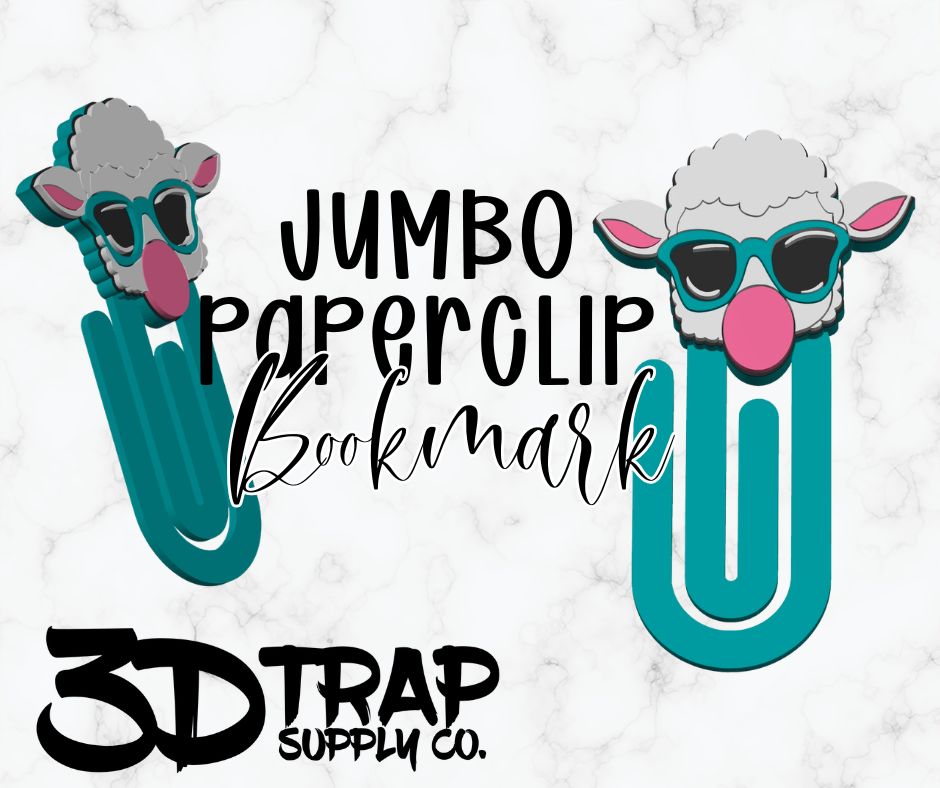 Lamb Bubble  Jumbo Paperclip Bookmark – 3D Printed