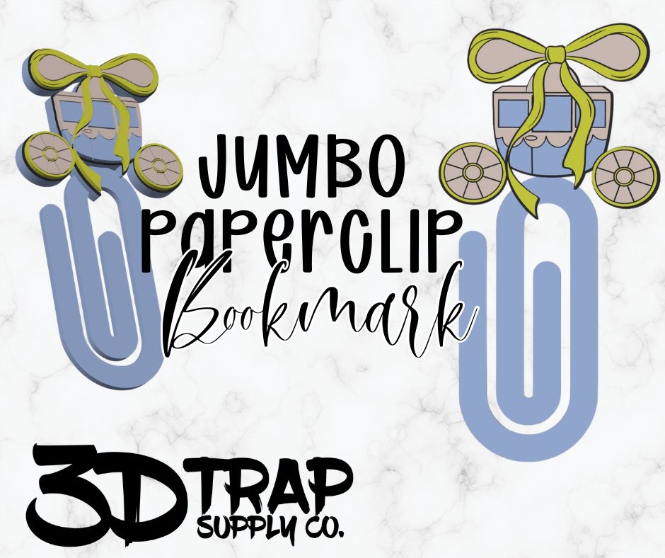 Carriage  Jumbo Paperclip Bookmark – 3D Printed
