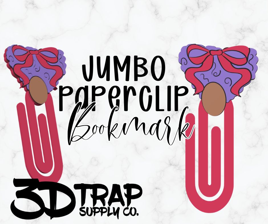Queen Wig  Bow Jumbo Paperclip Bookmark – 3D Printed