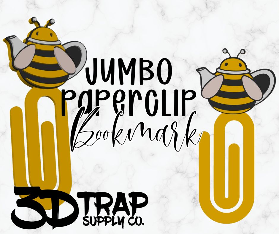 Bee Tea Pot Jumbo Paperclip Bookmark – 3D Printed