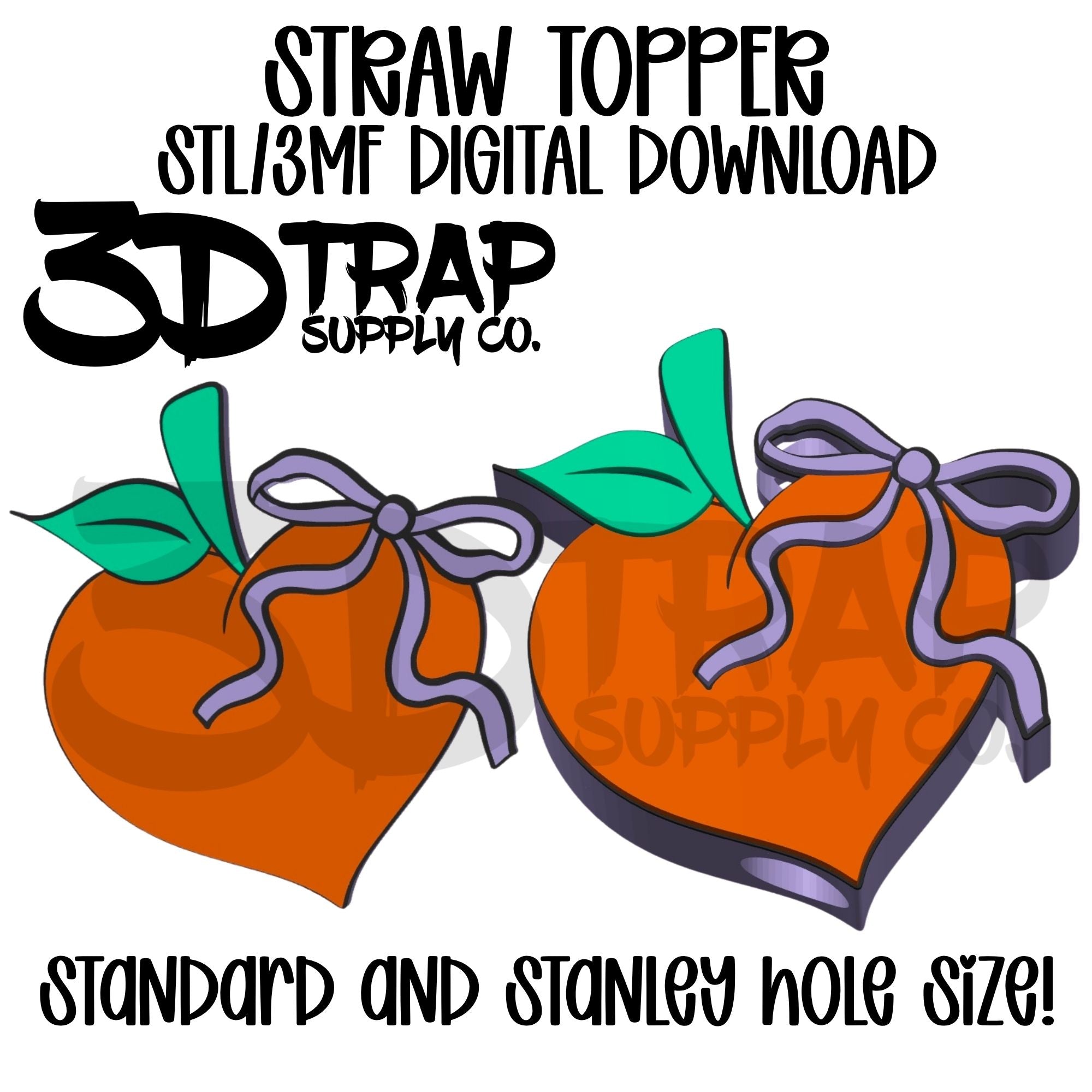 Peach Straw topper STL/3MF